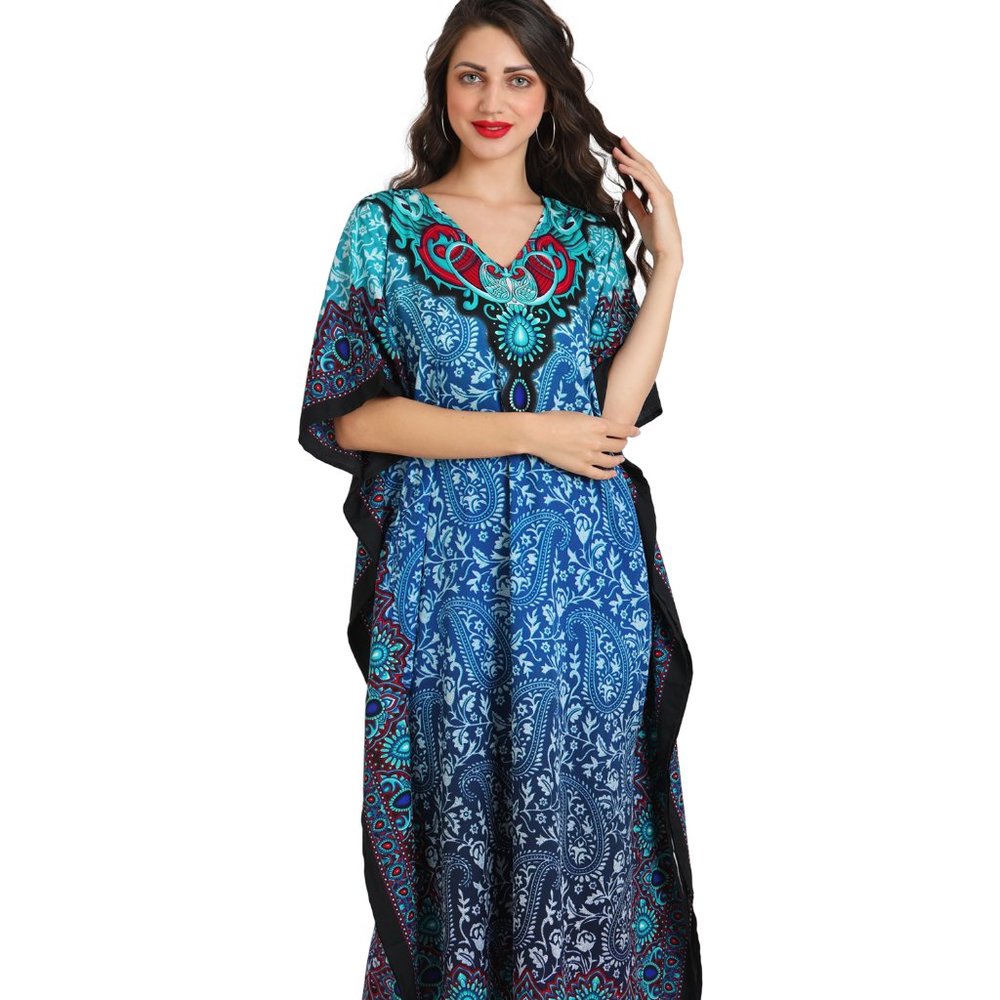 Miss Lavish London Women's Kaftan Tunic Kimono Long Evening Maxi Style Dress - B